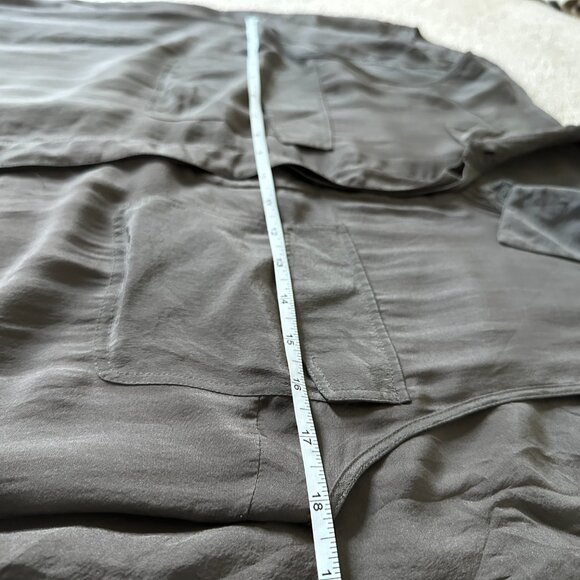 T by Alexander Wang Brown Taupe 100% Silk Sleeveless Midi Shirt Dress – XS - Picture 10 of 13